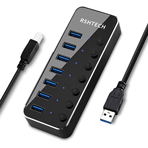 7ポートUSB3.0  ハブ アルミ製 独立スイッチ付き